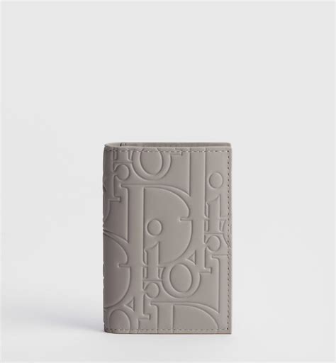 Bifold Card Holder Gris Trianon Dior Gravity Smooth Leather | DIOR