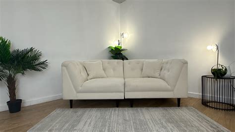 Sofology The Bridgerton Fabric 3 Seater Split in Soft Chenille Ivory ...