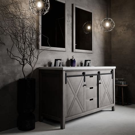 Lexora Marsyas 60-in Ash Grey Undermount Double Sink Bathroom Vanity ...