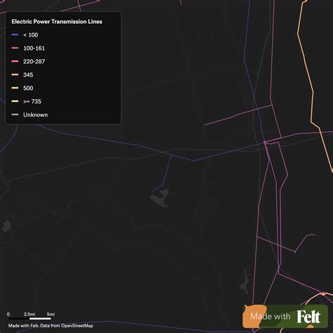 US Electric Power Transmission Lines in Volusia County, Florida