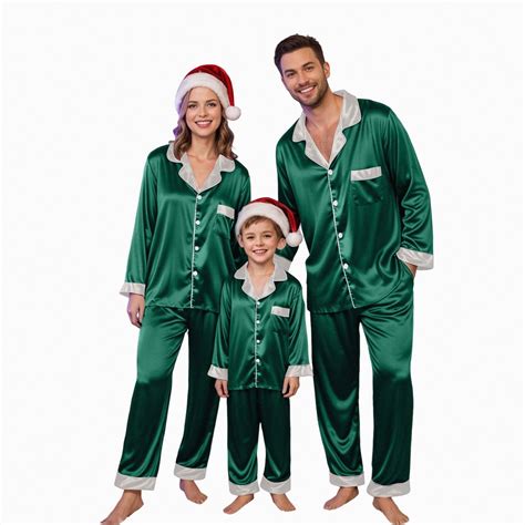 mgoYE Family Christmas Pajamas Set Women & Men & Kids Long Sleeve Pj Set Party Sleepwear Button ...