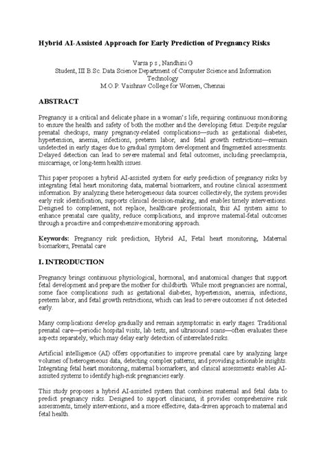 Hybrid AI System for Early Pregnancy Risk Prediction (B.Sc. Data ...