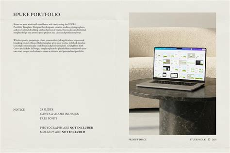 Minimalist Portfolio Template: 28 Editable Slides for Canva & Indesign ...