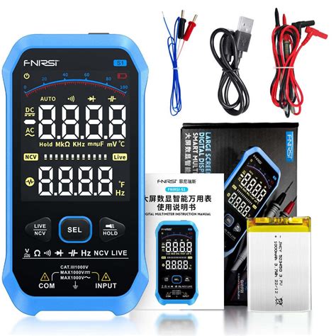 FNIRSI S1 Smart Digital Multimeter 9999counts AC DC Voltage Resistance ...