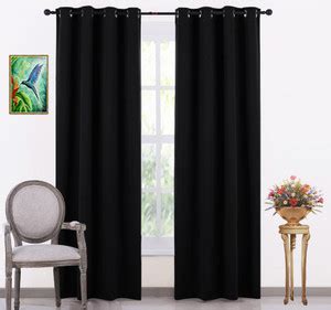 JUPON 274.3 cm (9 ft) Long Door Silk Blackout Curtain (Pack Of 2) - Buy ...