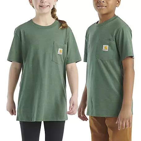 Carhartt Kids' Crew Neck Short-Sleeve Pocket T-Shirt, 6,Heather Gray at ...