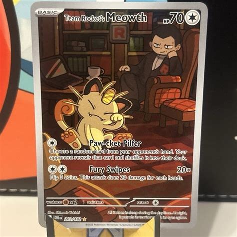 Pokémon TCG Team Rocket's Meowth Destined Rivals 203/182 | eBay UK