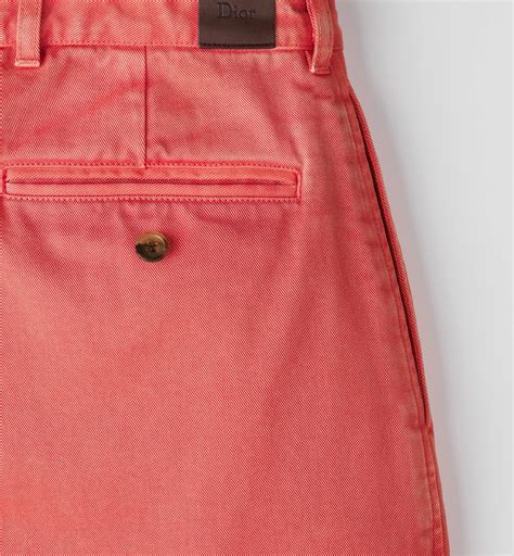 Chino mit Falten Baumwolltwill in Rot | DIOR