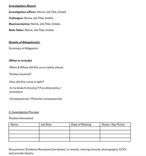 Investigation Report Template | HR Employee Relations Template - Etsy UK
