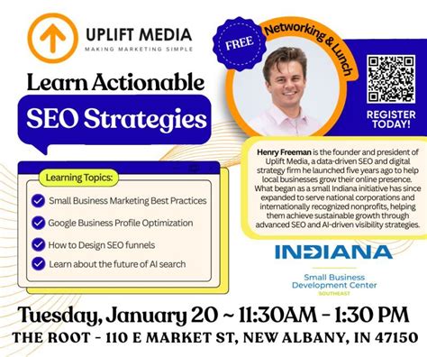 Southeast ISBDC Workshop on SEO & AI, 110 E Market St, New Albany, IN ...