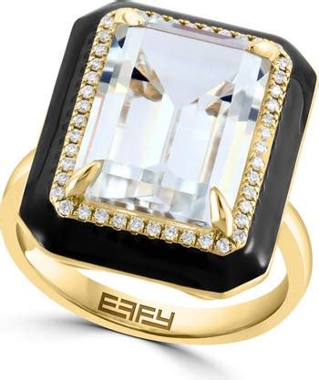 EFFY 14K Yellow Gold Diamond White Topaz Ring - 0.17 ctw. | Nordstromrack