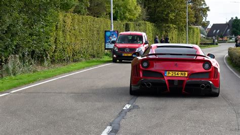 Ferrari F12 nearly hits car during hard acceleration