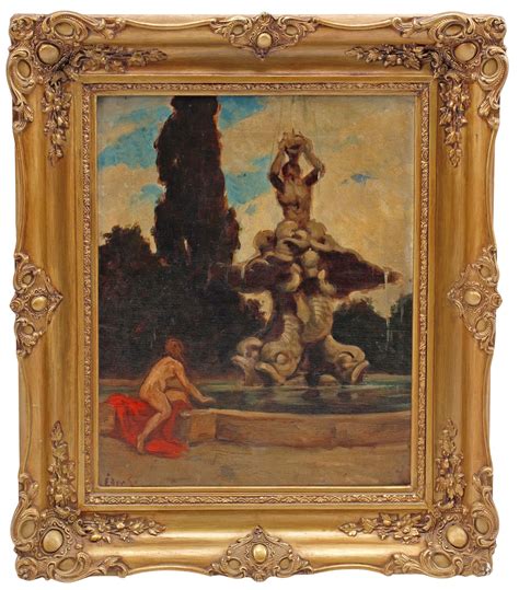GYULA EDER (HUNGARIAN, D.1945) PAINTING, NUDE RECLINING AT A FOUNTAIN for sale at auction on 3rd ...