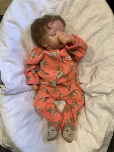 Weighted Sleeping Baby Doll Eyes Closed Brown Hair Vinyl Cloth Body ...