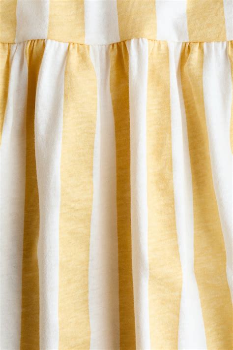 Printed cotton dress - Yellow/Striped - Kids | H&M IN