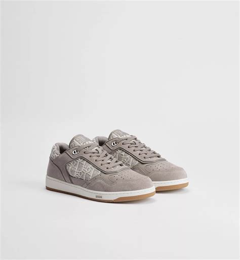 B27 Uptown Low-Top Sneaker Gray Suede Calfskin and Gray Dior Oblique ...
