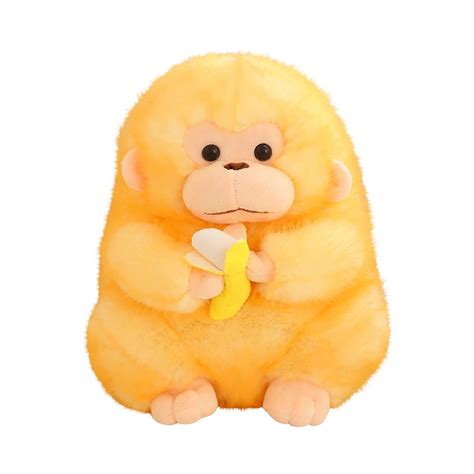 9.1-Inch Realistic Golden Monkey Plush Toy, Soft Stuffed Animal Doll ...