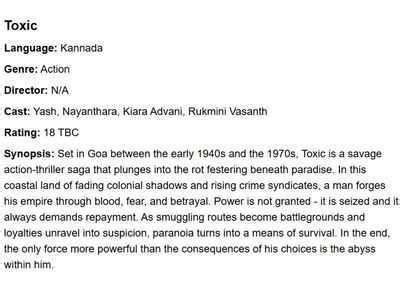Yash's toxic plot revealed: Film set in 1940s Goa amid crime syndicates ...