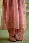 Buy Pink Organza, Chanderi, Georgette, Tissue Jor Baagh Dusky Anarkali ...