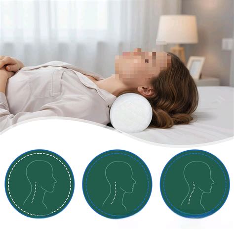 2PCS 3.1" H Small Cervical Roll Pillow Round Neck Support Memory Foam Pillow Soft Ergonomic ...