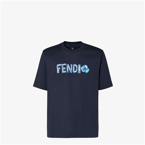 T-Shirt Baumwolle Blau | Fendi