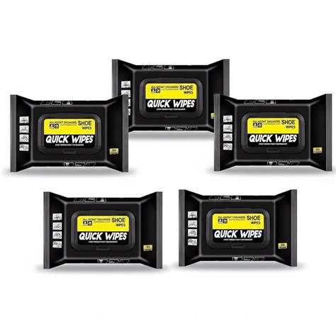 Pack of 5 Natural Sneaker & Shoe Cleaner Wipes - 5 Packs of 80 ...