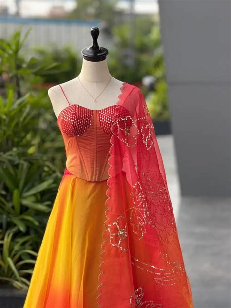Stunning Organza Digital Print Lehenga with Corset Blouse – TREND BUY