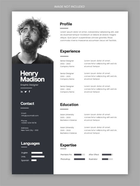 Professional Minimalist Resume Cv Design Template - inspirationde