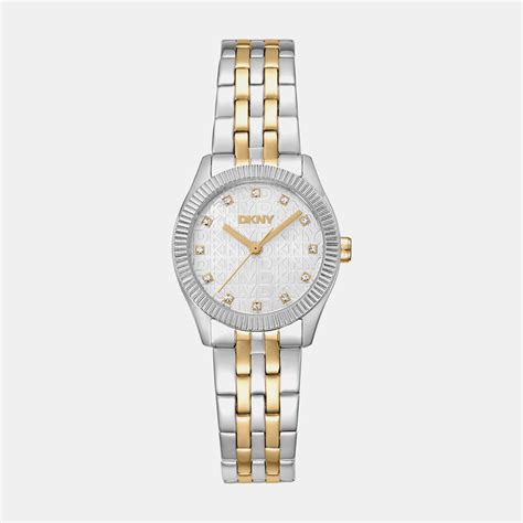 Logo Women Quartz Grey Dial Analog Stainless Steel Watch DK1L126M0075 ...