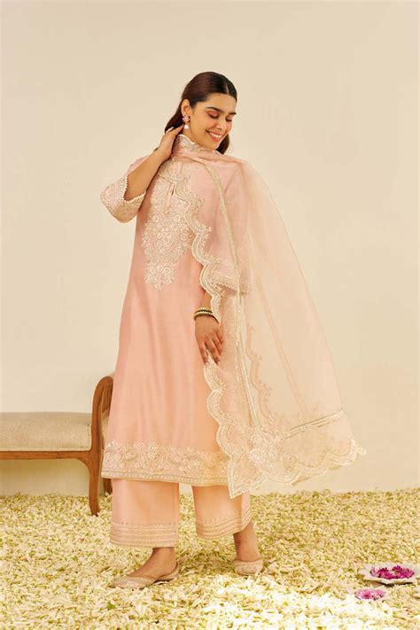 Sereen - Off Rose A-Line Kurta With Palazzo (LXRTS)