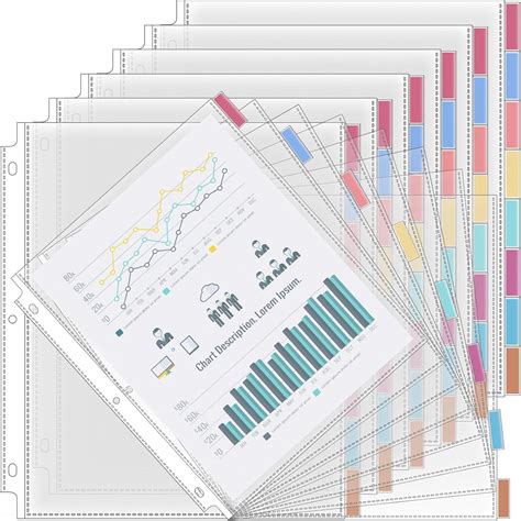 6 Set of 48 Pack Clear Sheet Protectors 8.5 x 11 Inch Page Protector ...