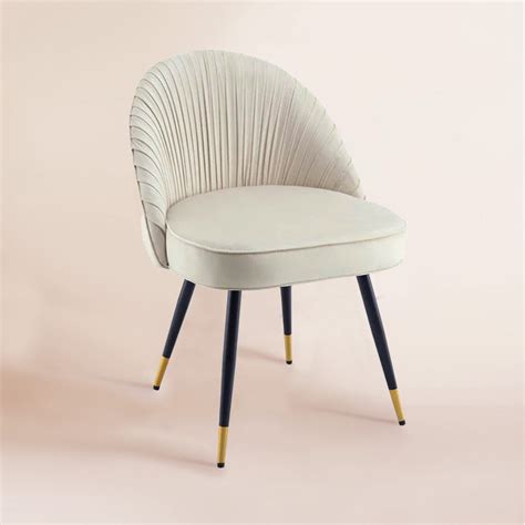 Minimalist Velvet Dining Table Chair Beige Set of 4 – Nestroots