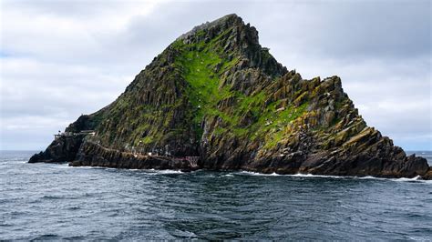 A remote island rising from the Atlantic Ocean