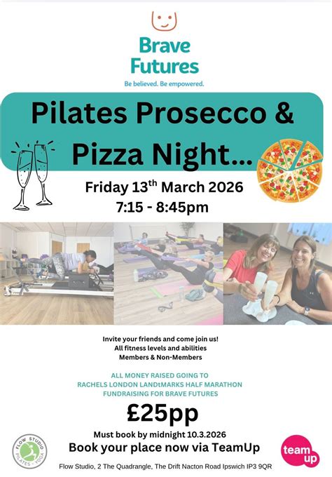 Pilates Prosecco & Pizza Night 🥂🍕 for BRAVE FUTURES, 2 Quadrangle The ...