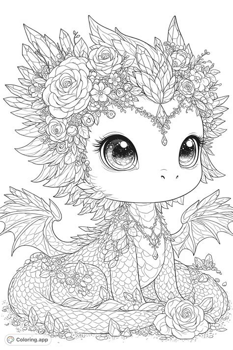 Enchanted Crystal Dragon - Coloring.app