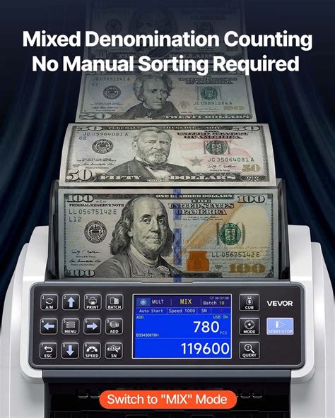 Money Counter Machine Mixed Denomination CIS UV MG IR DD DBL HLF ...