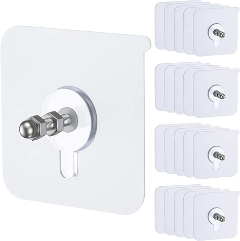 Uniclife 20 Pcs Self Adhesive Picture Hooks, 26.5 lbs Load No Drill Screw Stickers Heavy Duty ...