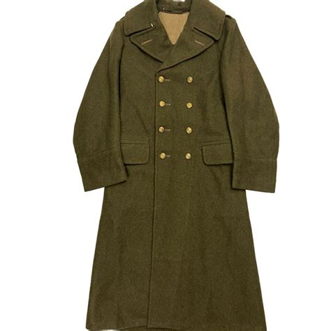 WW2 Royal Marine Greatcoat Olive Green Wool Military Coat Collectible
