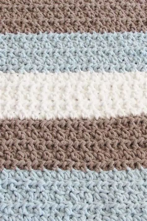 4 Hour Crochet Baby Boy Blanket (Free Pattern) - Crochet Dreamz