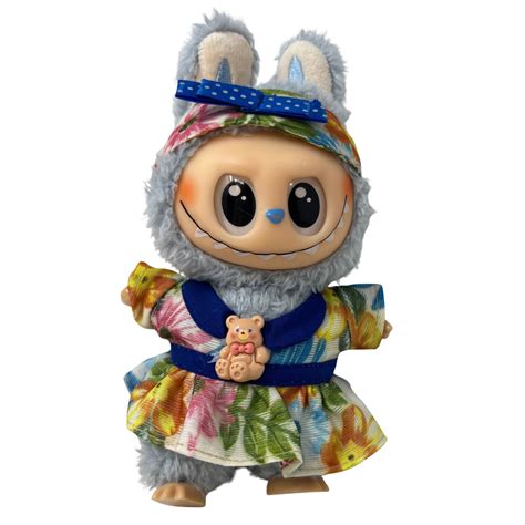 Floral Dress with Headband for 17.5cm Labubu Dolls - Doll Clothes ...