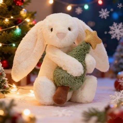 JELLYCAT LOVELY BASHFUL Bunny With Christmas Tree Brand New With Tags ...