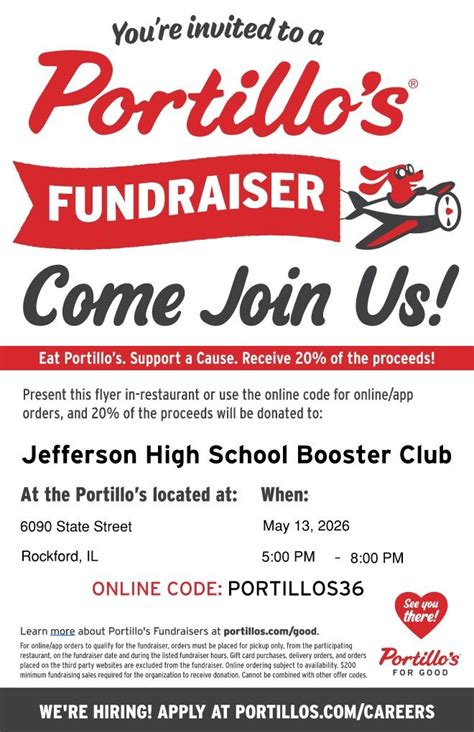 JHS Booster Club- Portillos Fundraiser Night, Portillo's - Rockford, IL ...