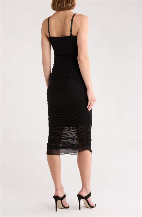 bebe Mesh Floral Midi Dress | Nordstromrack