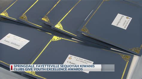 Springdale, Fayetteville Sequoyah Kiwanis clubs give youth excellence awards