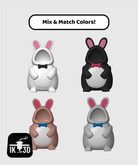 🖕 Mr Nice Guy Easter Bunny / No Supports・ STL File for 3D printing・Cults