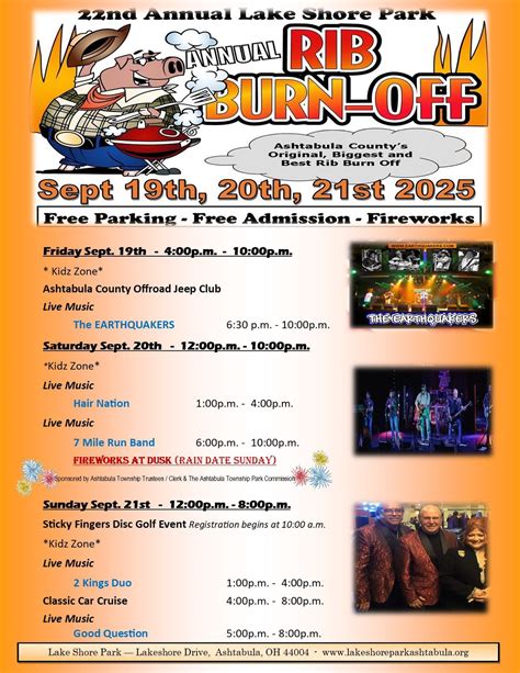 22nd Annual Lake Shore Park Rib Burn Off, Lake Shore Park, Ashtabula ...