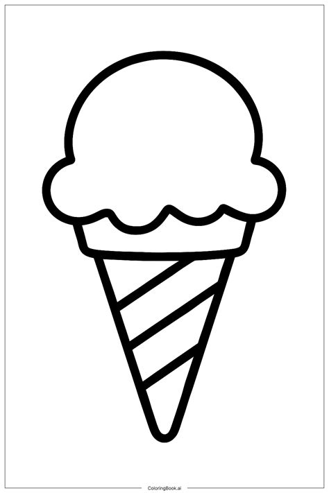 Orange Ice Cream Scoop Coloring Page (Free PDF&PNG Printable)