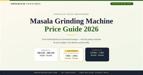Masala Grinding Machine Price Guide 2026 – Small to Commercial Models ...