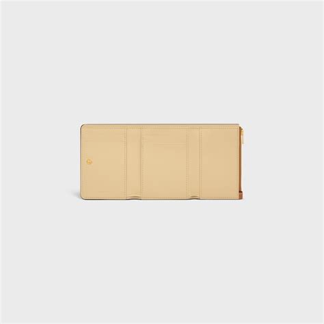 FINE WALLET TRIOMPHE STAMP IN SUPPLE GRAINED CALFSKIN - SOFT TAN / SOFT ...