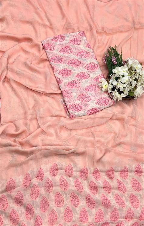 Ckc 730 Chinon Peach Suit Fabric / CKC Phoolon Ka Ghar – Studio CKC